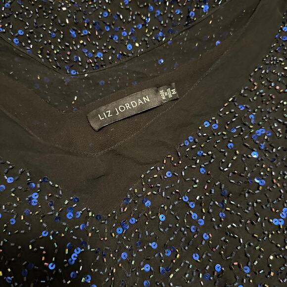 Silk beaded top short sleeve sheet sleeves - size medium from Liz Jordan - Picture 8 of 8